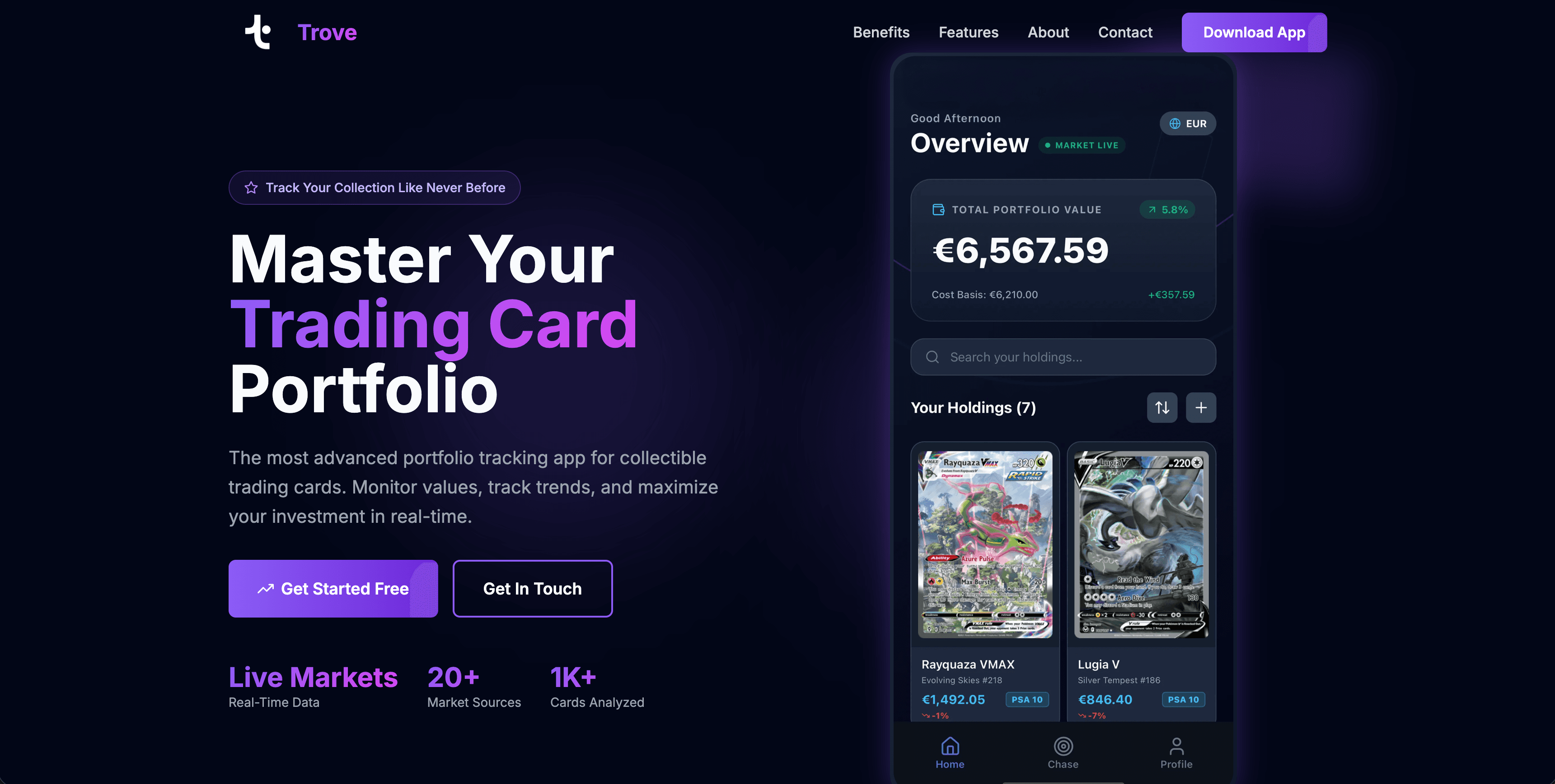 Trove landing page